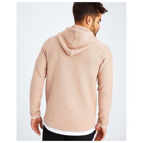 Leif Nelson Slim Fit Pullover Hooded Sweatshirt Mens Sz XL Layered Detail - Picture 2 of 11